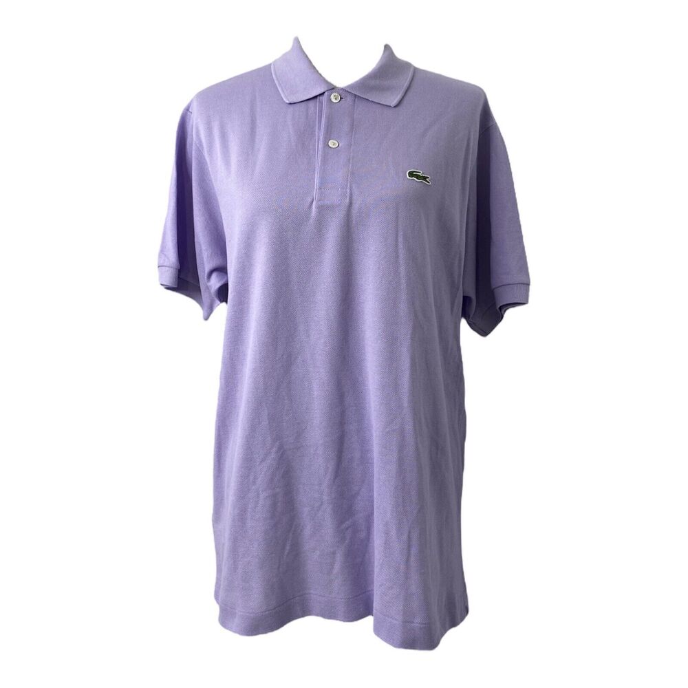 Mens Size 5 Polo Shirt Lacoste Purple Croc Preppy Gator Short Sleeve